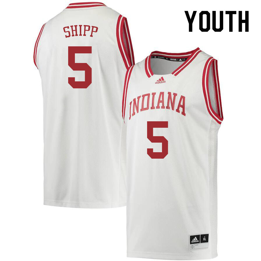Youth #5 Michael Shipp Indiana Hoosiers College Basketball Jerseys Sale-Retro